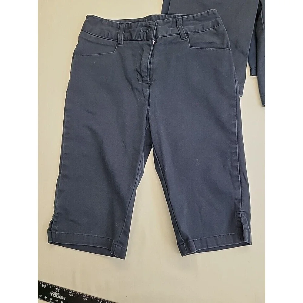 4 Pair Girl's Size 7 Navy Blue Uniform Shorts Cat Jack Arrow Gymboree Adjustable
